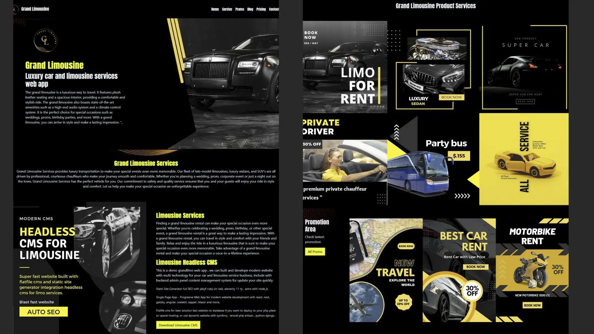 Limousine Car website template themes