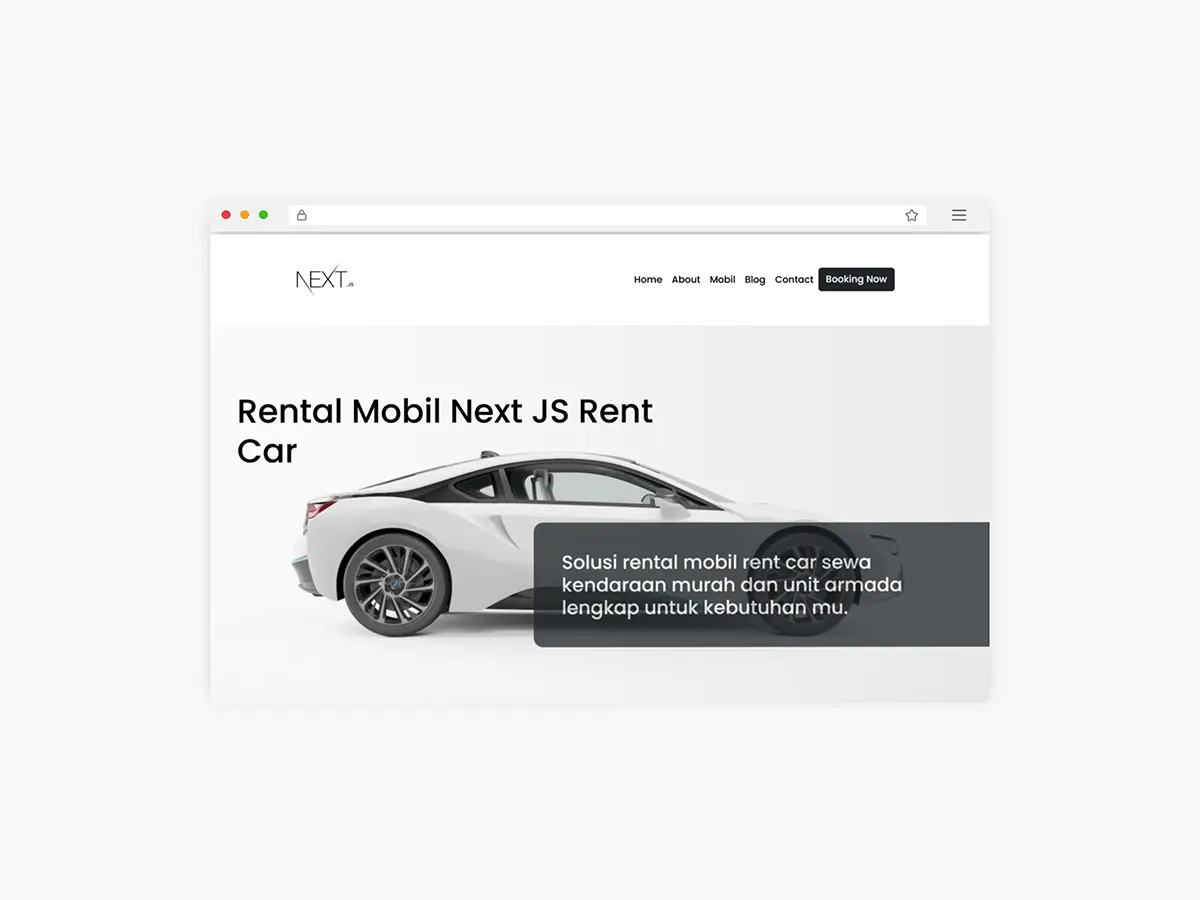 next js website rental mobil rent car